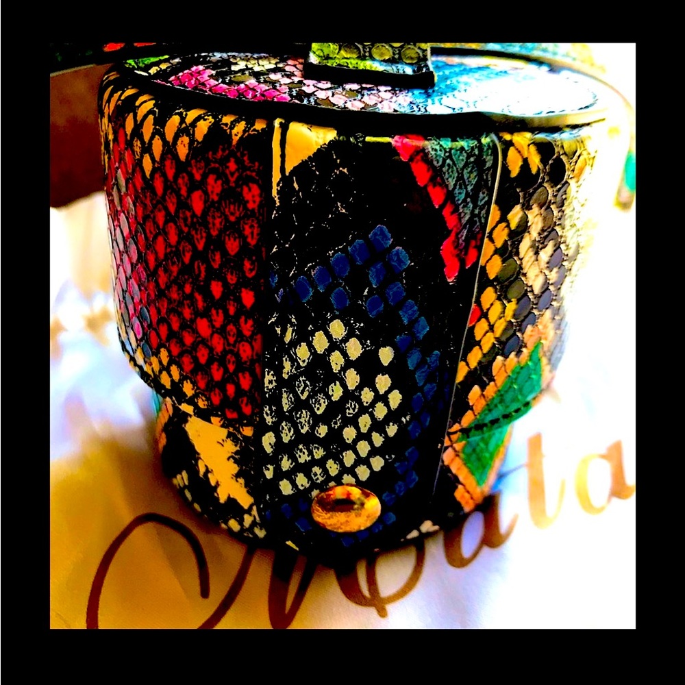 Brand new Mata snakeskin mini purse. So colorful it will rock anything you wear.